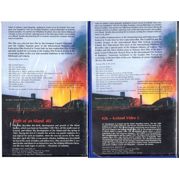 Birth of An Island & Iceland Video I. VHS Iceland Import (Probably PAL European) - Picture 2 of 2